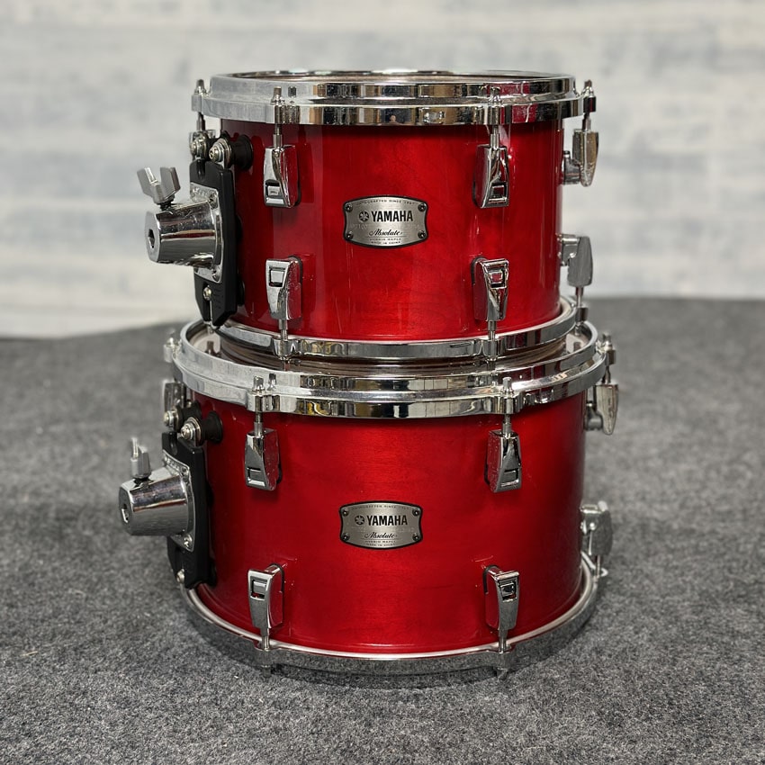Used Yamaha Absolute Hybrid Maple 4pc Drum Set Red Autumn - Good - Drum Center Of Portsmouth