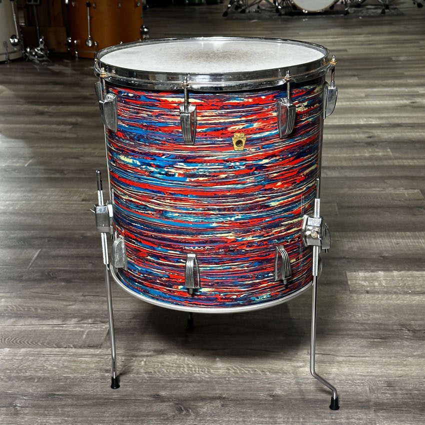 Used Vintage Ludwig 4pc Drum Set Psychedelic Red - Fair - Drum Center Of Portsmouth