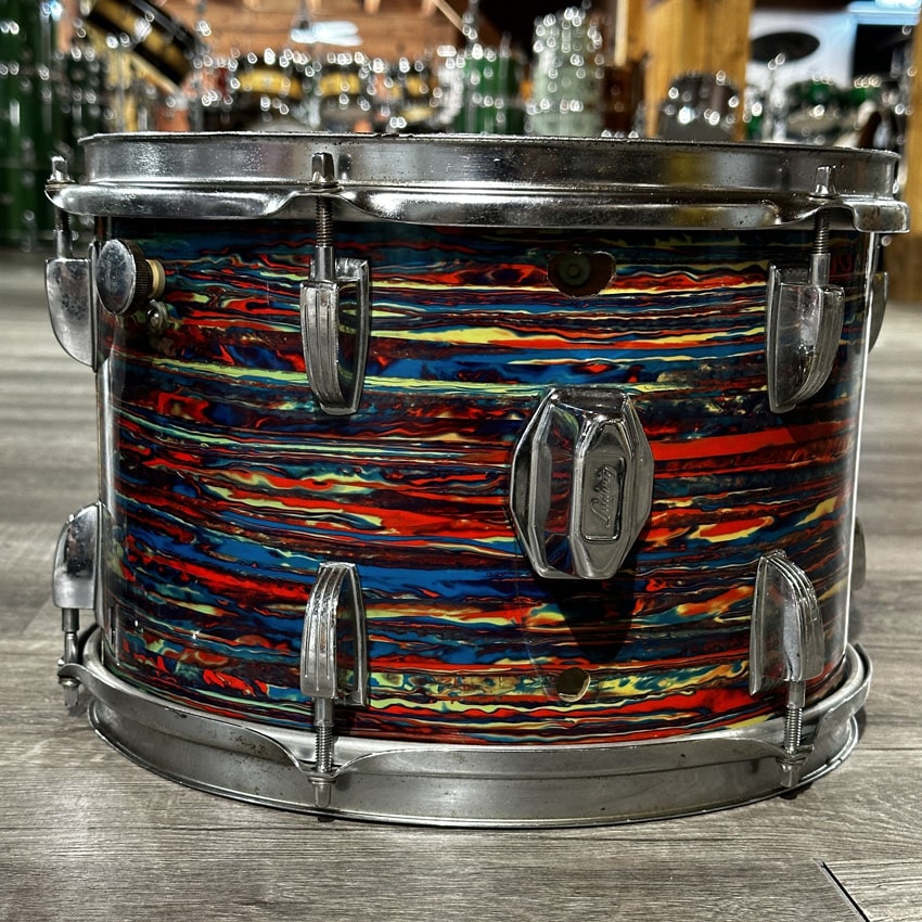 Used Vintage Ludwig 4pc Drum Set Psychedelic Red - Fair - Drum Center Of Portsmouth