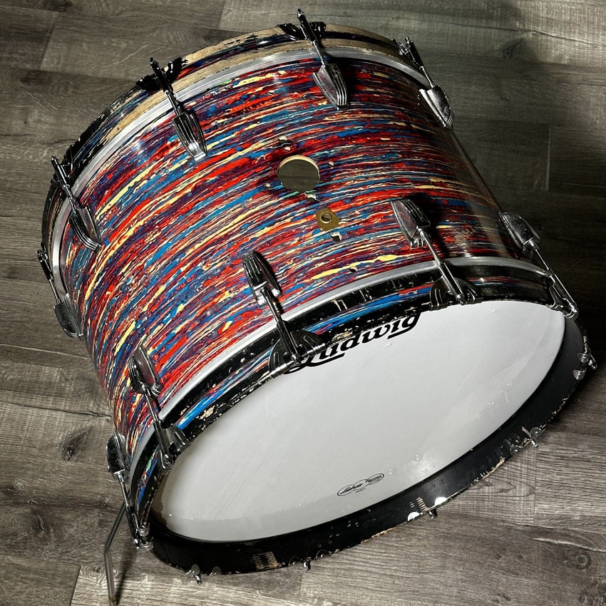 Used Vintage Ludwig 4pc Drum Set Psychedelic Red - Fair - Drum Center Of Portsmouth
