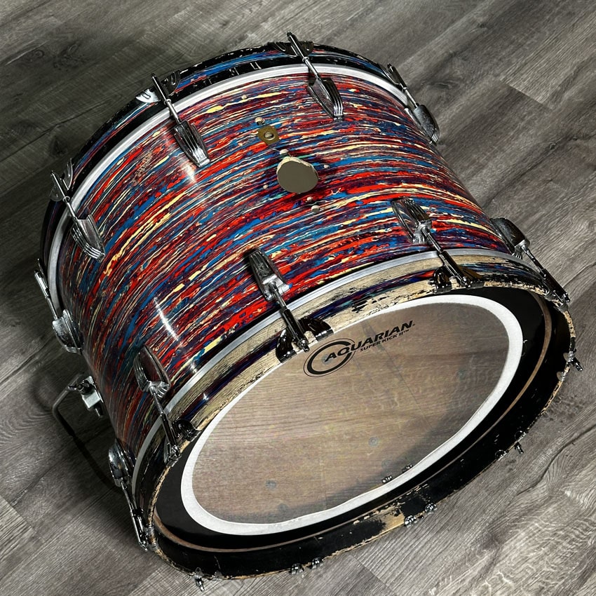 Used Vintage Ludwig 4pc Drum Set Psychedelic Red - Fair - Drum Center Of Portsmouth
