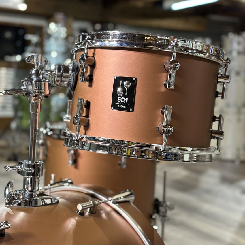 Used Sonor SQ1 3pc Drum Set Satin Copper Brown - Good - Drum Center Of Portsmouth