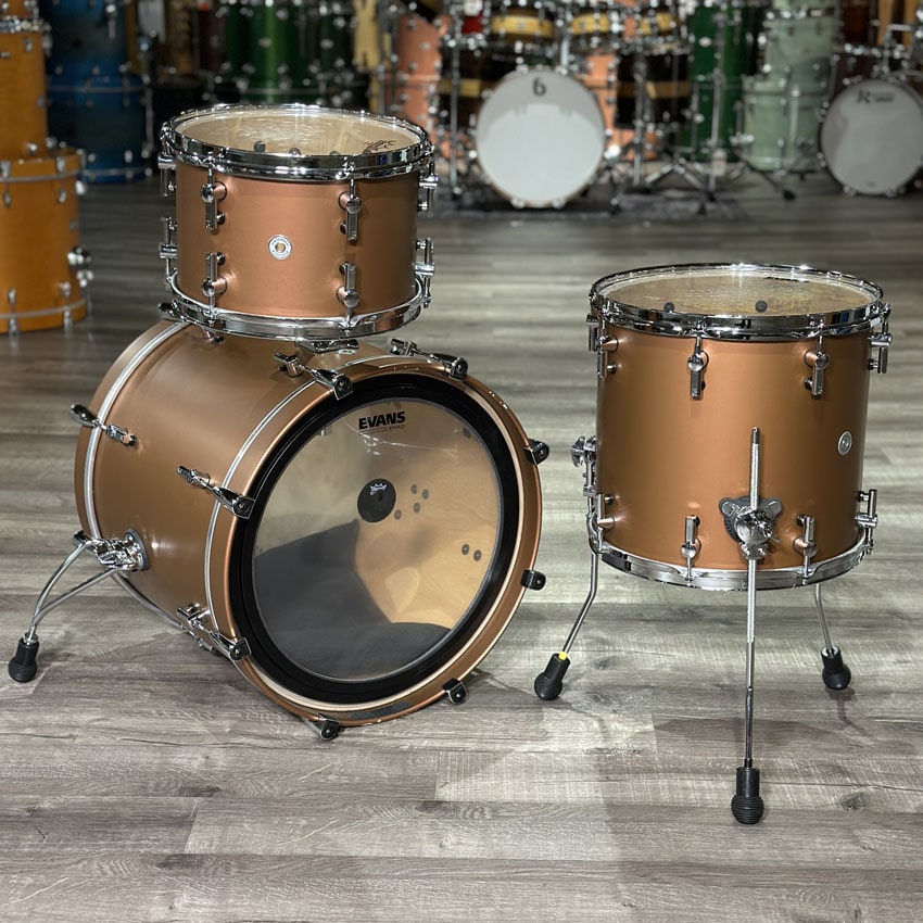 Used Sonor SQ1 3pc Drum Set Satin Copper Brown - Good - Drum Center Of Portsmouth