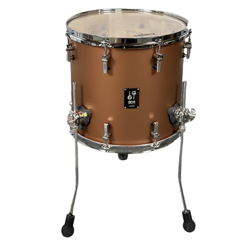 Used Sonor SQ1 Floor Tom 14x13 Satin Copper Brown - Good - Drum Center Of Portsmouth