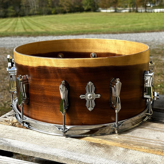 British Drum Company Founder's Reserve Pure Ultra Snare Drum 14x6.5 Fumed Aspen - Drum Center Of Portsmouth