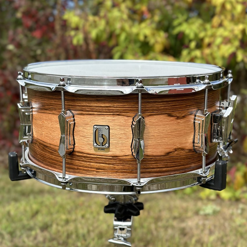 British Drum Company Founder's Reserve Pure Ultra Snare Drum 14x6.5 Wild Mango - Drum Center Of Portsmouth