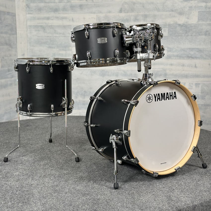 Used Yamaha Tour Custom Maple 4pc Drum Set w/20BD Licorice Satin - Drum Center Of Portsmouth