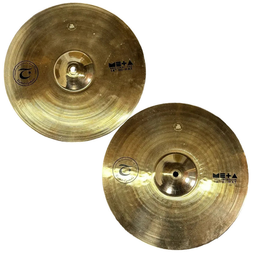 Used Turkish Meta Brilliant Hi Hat Cymbals 14" - Very Good - Drum Center Of Portsmouth