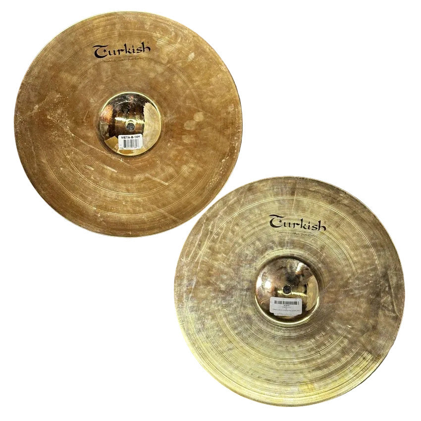 Used Turkish Meta Brilliant Hi Hat Cymbals 14" - Very Good - Drum Center Of Portsmouth