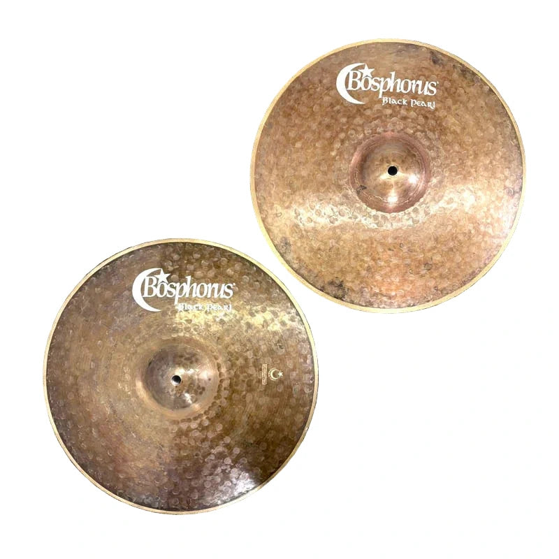 Used Bosphorus Black Pearl Hi Hat Cymbals 15" - Good - Drum Center Of Portsmouth