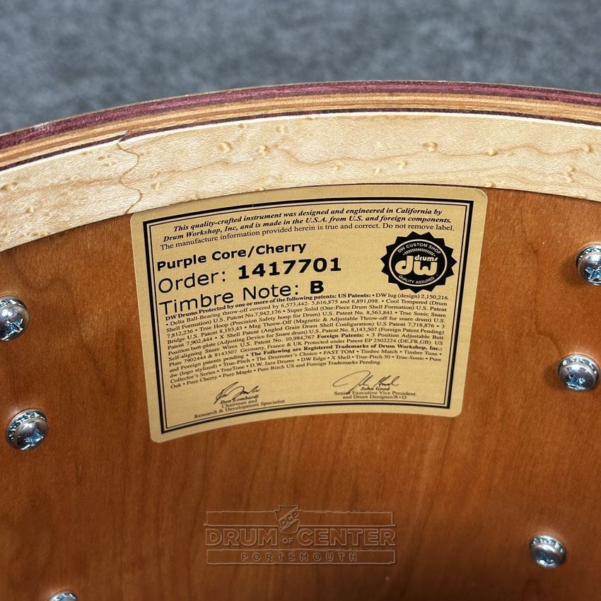 DW Collectors PurpleCore Cherry 6pc Drum Set Brown Birdseye Maple w/Gold Hw - Drum Center Of Portsmouth