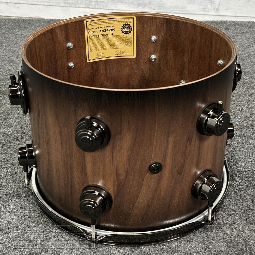 DW Collectors Pure Walnut 4pc Drum Set Natural to Quick Ebony Burst w/Bk Hw - Drum Center Of Portsmouth