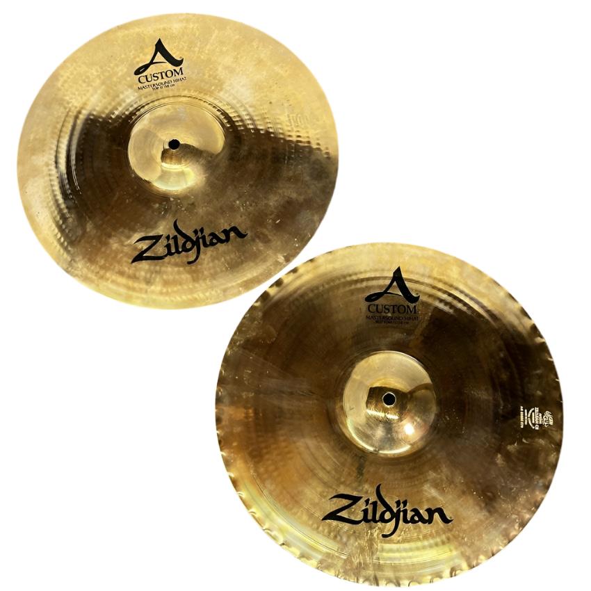 Used Zildjian A Custom Mastersound Hi Hat Cymbals 15" - Good - Drum Center Of Portsmouth