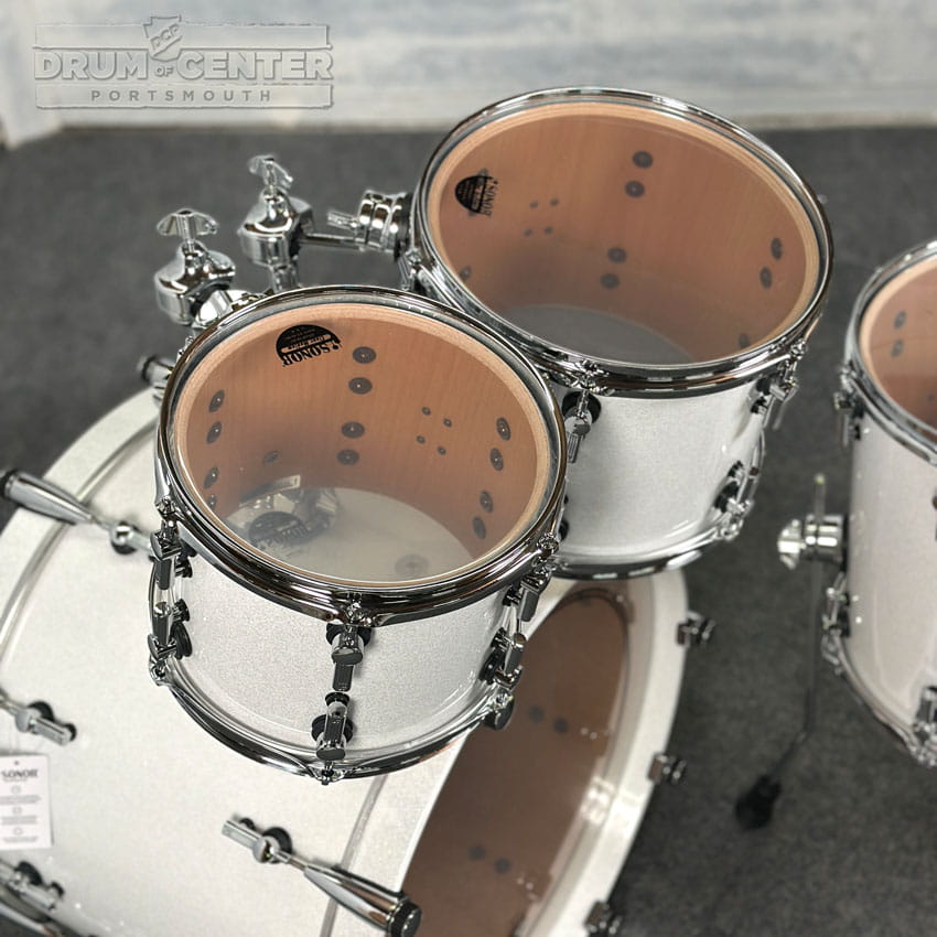 Sonor SQ2 Beech 5pc Drum Set White Sparkle Gloss - Drum Center Of Portsmouth