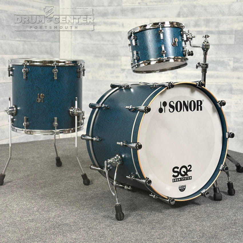 Sonor SQ2 Beech 3pc Drum Set Birdseye Azure Semi Gloss - Drum Center Of Portsmouth