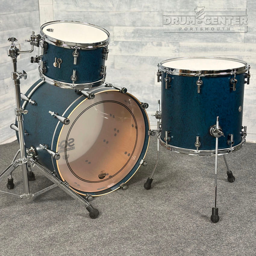 Sonor SQ2 Beech 3pc Drum Set Birdseye Azure Semi Gloss - Drum Center Of Portsmouth