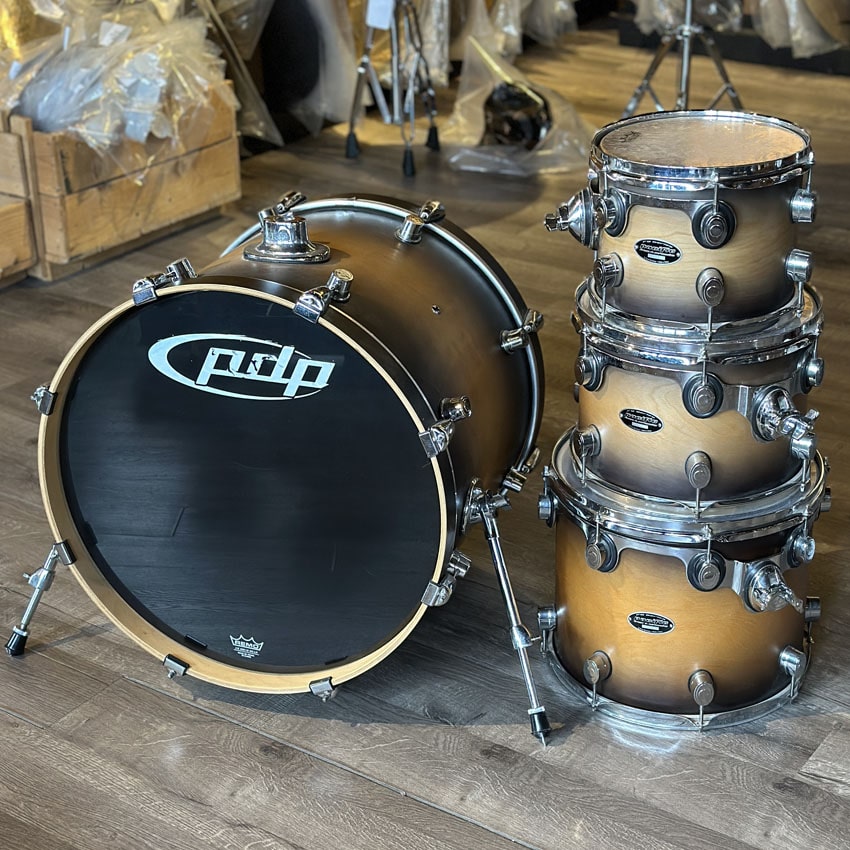 Used PDP FS 4pc Drum Set Black to Natural Fade - Very Good - Drum Center Of Portsmouth