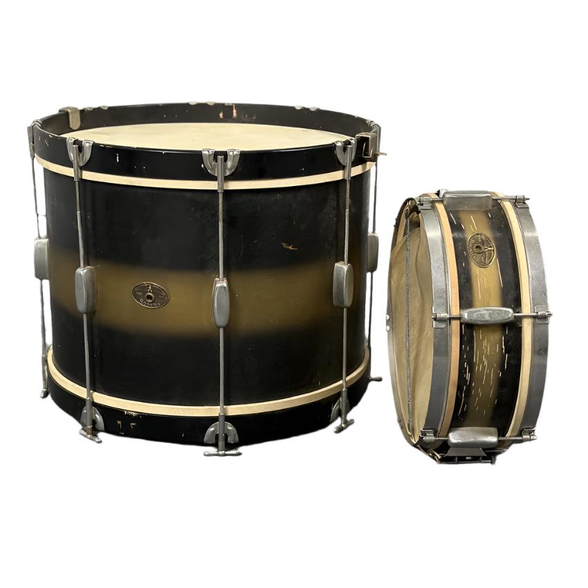 Used Vintage '50s Rogers Mercury 2pc Drum Set Black/Gold Duco - Good - Drum Center Of Portsmouth