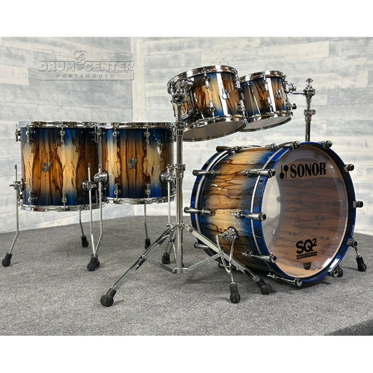 Sonor SQ2 Beech 5pc Drum Set Candy Blue Burst Over African Marble 1058327-2 - Drum Center Of Portsmouth