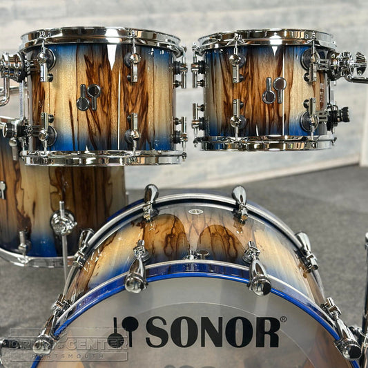 Sonor SQ2 Beech 5pc Drum Set Candy Blue Burst Over African Marble 1058327-2 - Drum Center Of Portsmouth