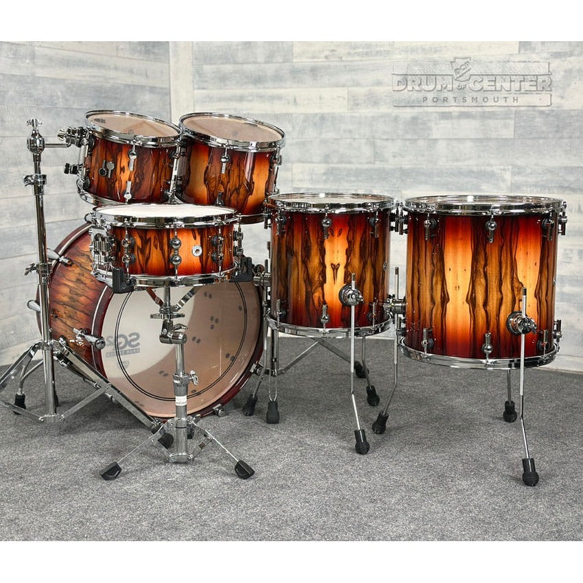 Sonor SQ2 Beech 6pc Drum Set Candy Red Burst Over African Marble - Drum Center Of Portsmouth