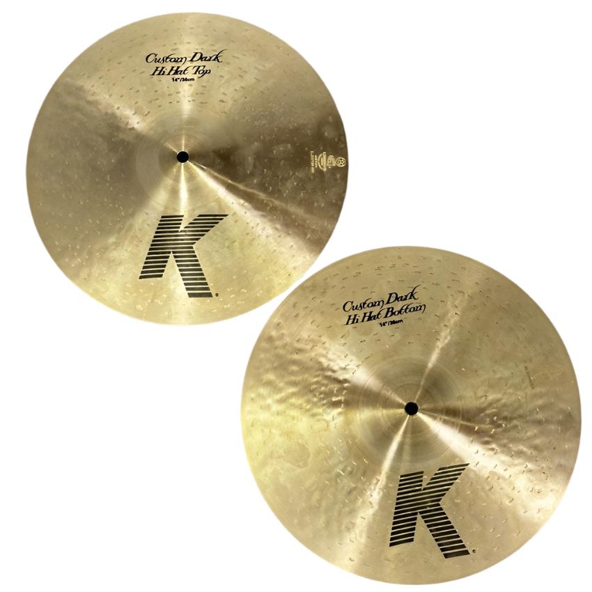 Used Zildjian K Custom Dark Hi Hat Cymbals 14" - Very Good - Drum Center Of Portsmouth
