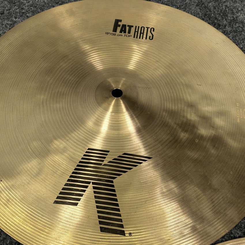 Used Zildjian K Fat Hat Cymbals 15" 1166/1494 grams - Drum Center Of Portsmouth