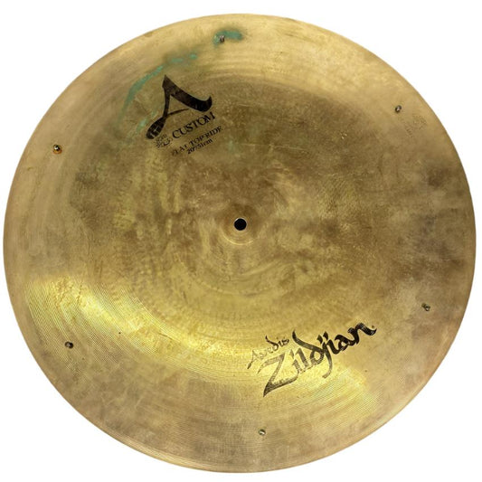 Used Zildjian A Custom Flat Top Ride Cymbal 20" w/Rivets 2374 grams - Drum Center Of Portsmouth
