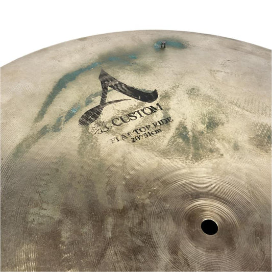 Used Zildjian A Custom Flat Top Ride Cymbal 20" w/Rivets 2374 grams - Drum Center Of Portsmouth