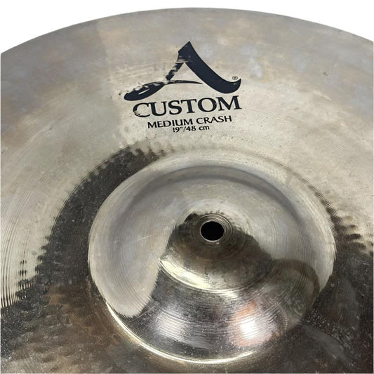 Used Zildjian A Custom Medium Crash Cymbal 19" - Good - Drum Center Of Portsmouth