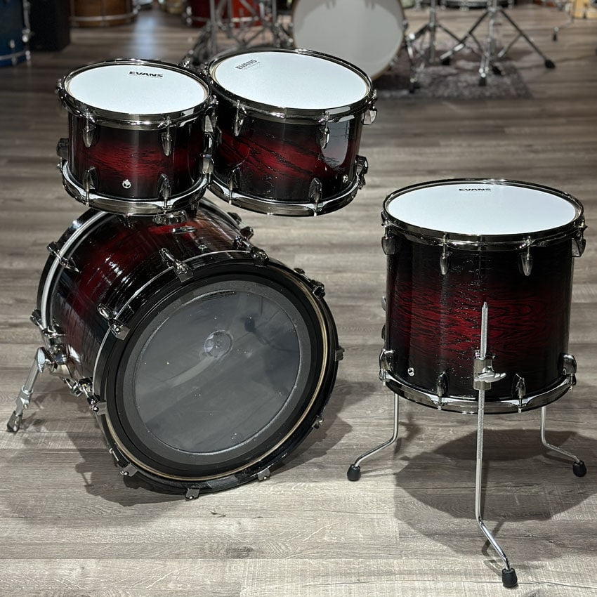Used Yamaha Live Custom Hybrid 4pc Drum Set Uzu Magma Sunburst - Very Good - Drum Center Of Portsmouth