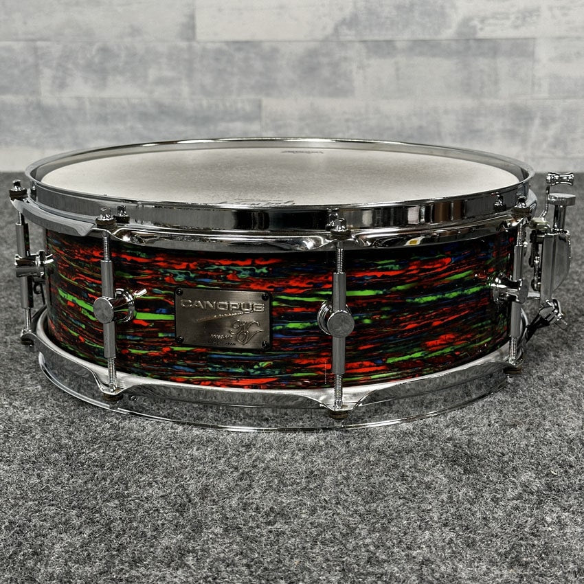 Used Canopus Neo Vintage M2 Snare Drum 14x5 Psychedelic Red - Very Good - Drum Center Of Portsmouth