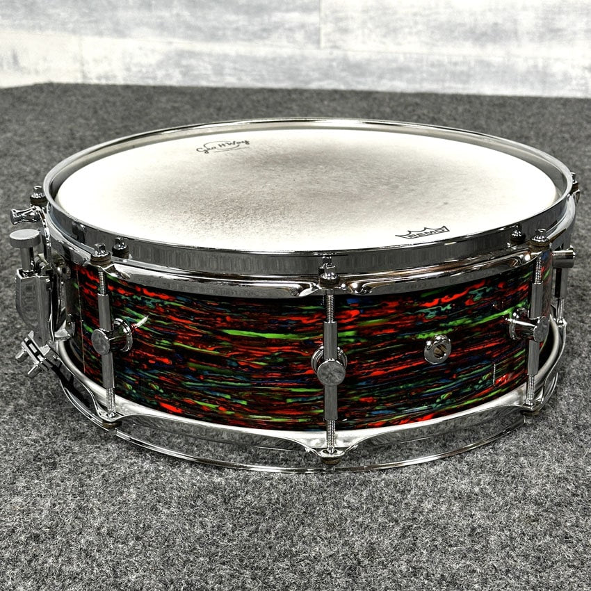 Used Canopus Neo Vintage M2 Snare Drum 14x5 Psychedelic Red - Very Good - Drum Center Of Portsmouth