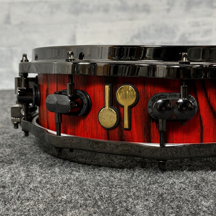 Used Sonor SQ2 Thin Maple Snare Drum 14x4.25 Fiery Red - Very Good - Drum Center Of Portsmouth