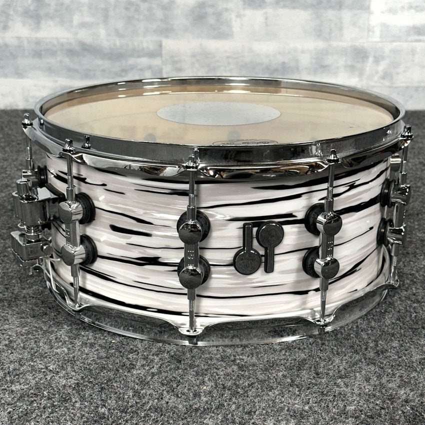 Used Sonor SQ2 Vintage Maple Snare Drum 14x6.5 White Oyster - Very Good - Drum Center Of Portsmouth
