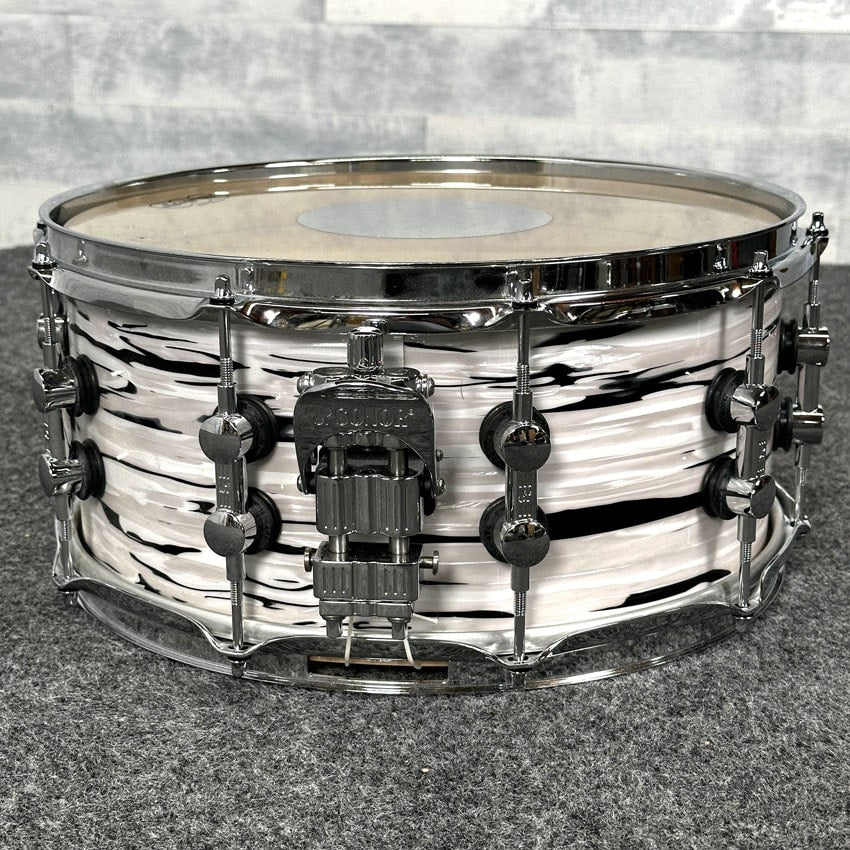 Used Sonor SQ2 Vintage Maple Snare Drum 14x6.5 White Oyster - Very Good - Drum Center Of Portsmouth