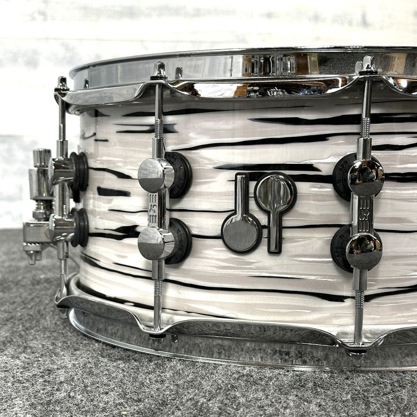 Used Sonor SQ2 Vintage Maple Snare Drum 14x6.5 White Oyster - Very Good - Drum Center Of Portsmouth