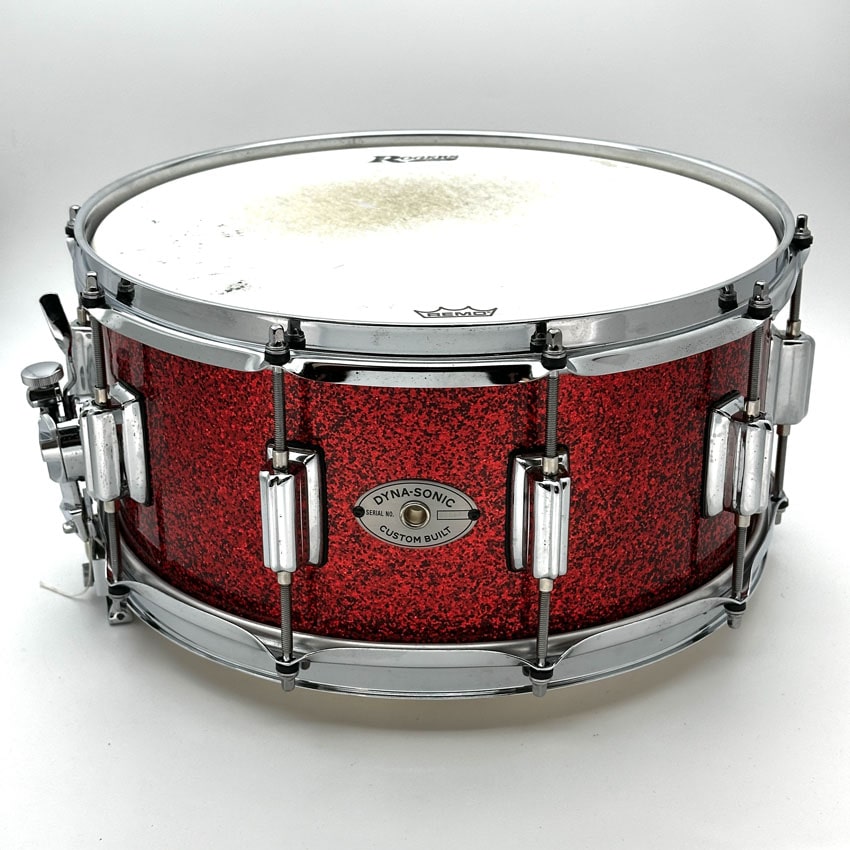 Used Rogers Dyna-Sonic Snare Drum 14x6.5 Red Sparkle - Very Good - Drum Center Of Portsmouth