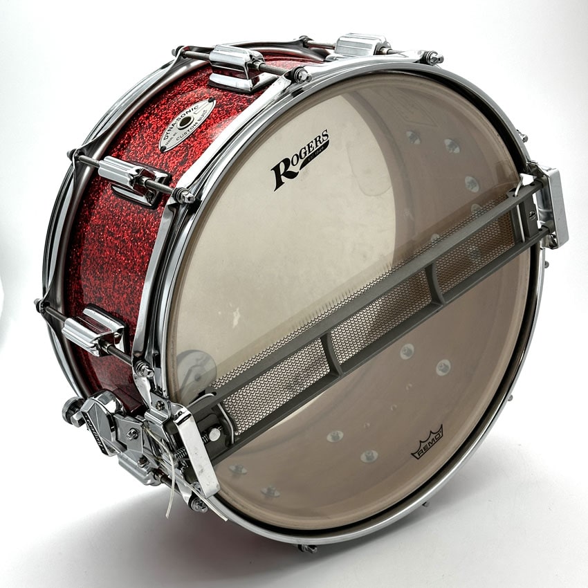 Used Rogers Dyna-Sonic Snare Drum 14x6.5 Red Sparkle - Very Good - Drum Center Of Portsmouth