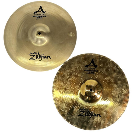 Used Zildjian A Custom Mastersound Hi Hat Cymbals 14" - Very Good - Drum Center Of Portsmouth