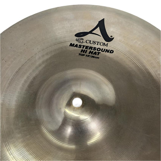 Used Zildjian A Custom Mastersound Hi Hat Cymbals 14" - Very Good - Drum Center Of Portsmouth