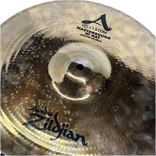 Used Zildjian A Custom Mastersound Hi Hat Cymbals 14" - Very Good - Drum Center Of Portsmouth
