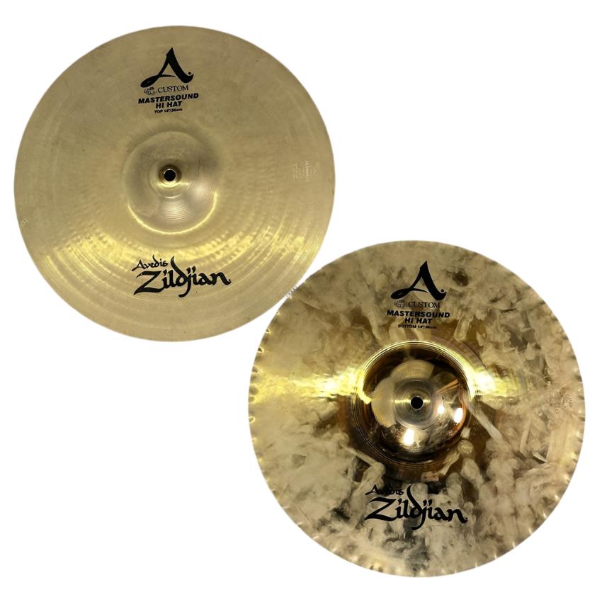 Used Zildjian A Custom Mastersound Hi Hat Cymbals 14" - Good - Drum Center Of Portsmouth