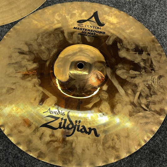 Used Zildjian A Custom Mastersound Hi Hat Cymbals 14" - Good - Drum Center Of Portsmouth