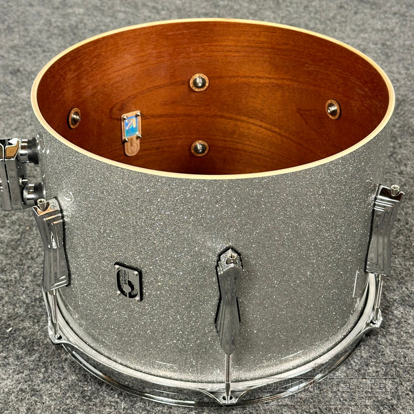 British Drum Company Lounge 4pc Rock Drum Set Sheffield Silver DEMO MODEL - Drum Center Of Portsmouth