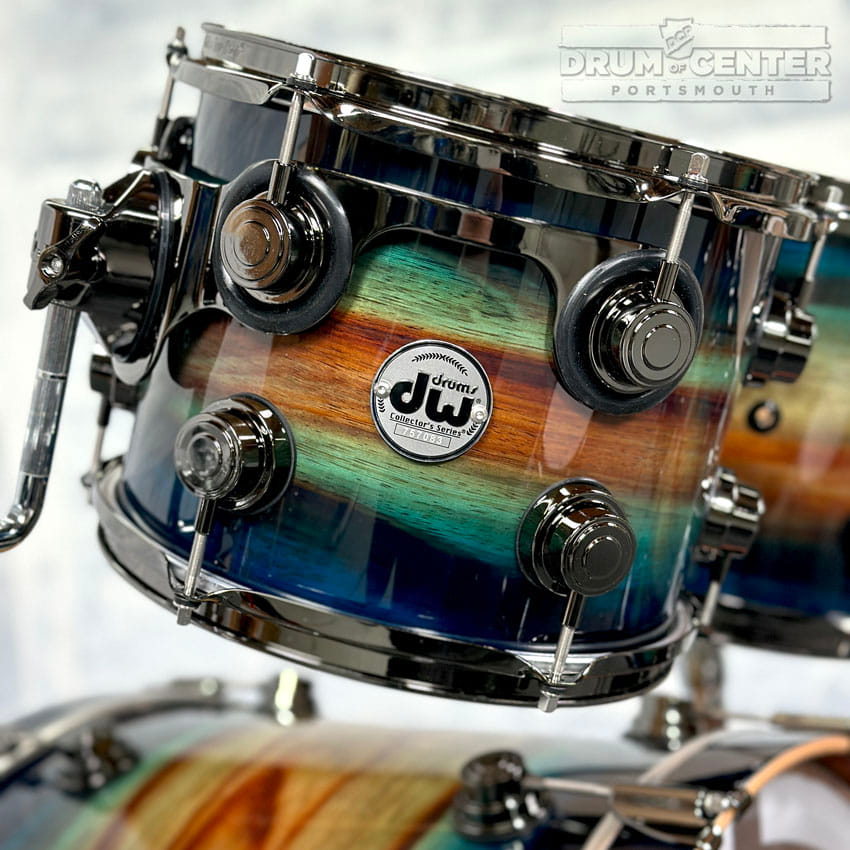 DW Collectors SonicPly 6pc Drum Set Regal Blue Burst Padauk w/Black Hardware - Drum Center Of Portsmouth