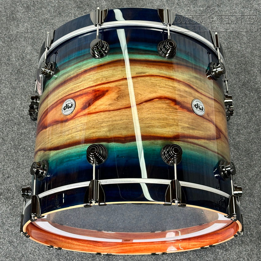 DW Collectors SonicPly 6pc Drum Set Regal Blue Burst Padauk w/Black Hardware - Drum Center Of Portsmouth