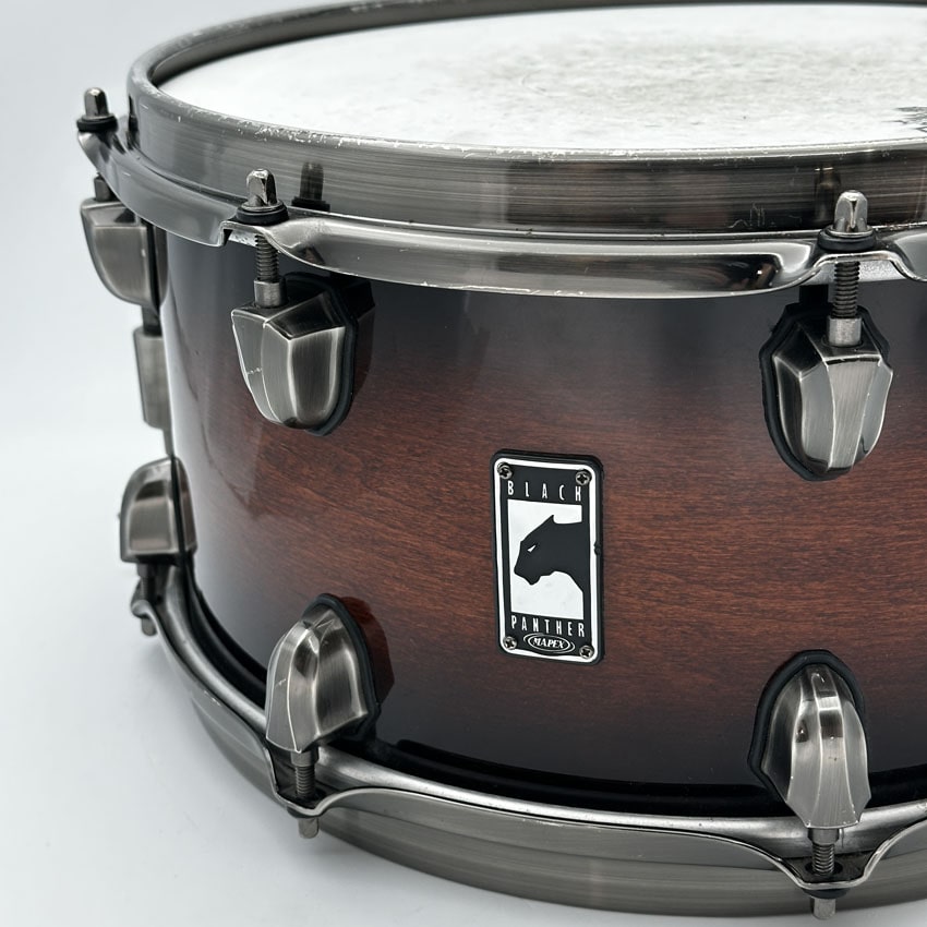Used Mapex Black Panther Blaster Snare Drum 13x7 Red Black Burst - Very Good - Drum Center Of Portsmouth