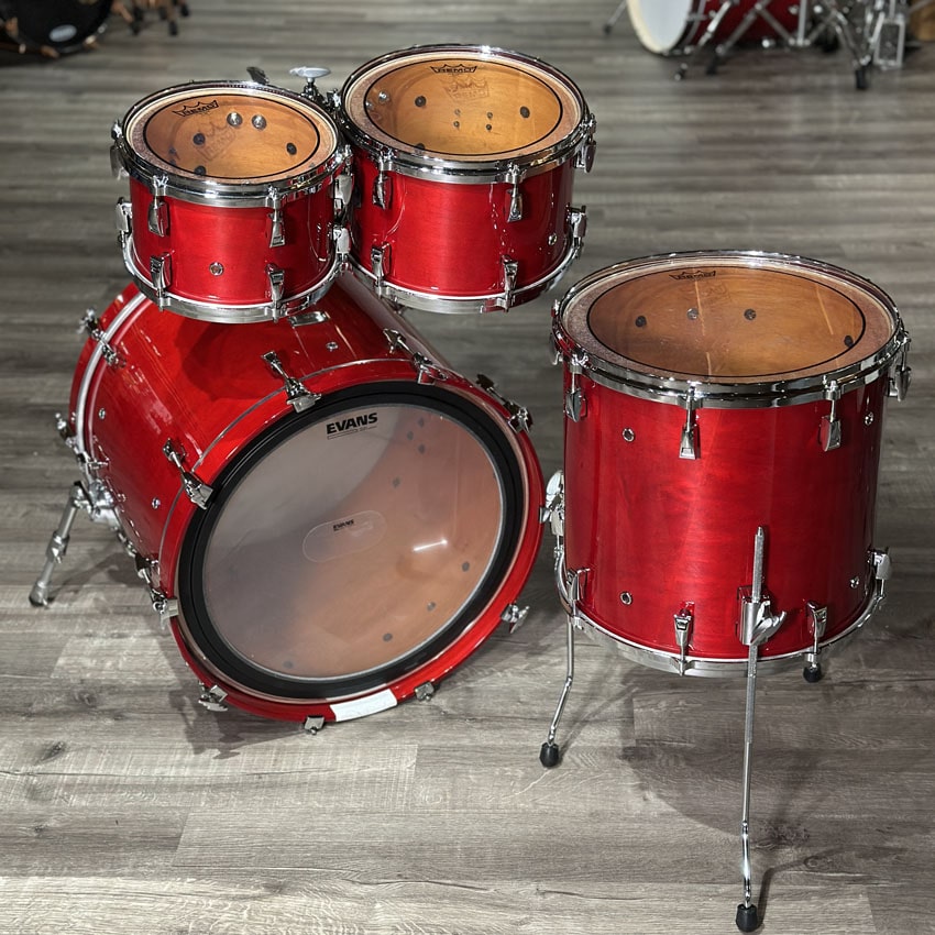 Used Yamaha Absolute Hybrid Maple 4pc Drum Set Red Autumn - Very Good - Drum Center Of Portsmouth