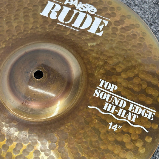 Used Paiste Rude Sound Edge Hi Hat Cymbal 14 - Very Good - Drum Center Of Portsmouth